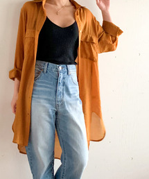 JUNOAH | オーバーサイズスリットシアーシャツ(シャツ/ブラウス)