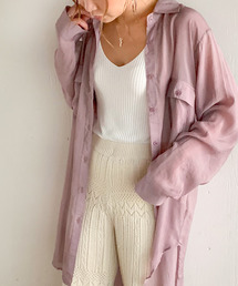 JUNOAH | オーバーサイズスリットシアーシャツ(シャツ/ブラウス)