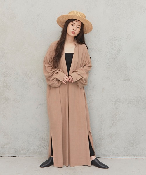 Libra Cue（リブラ キュー）の「Libra リラックスカフタンボリュームワンピース（ワンピース・レディース・ベージュ/ネイビー/ワイン・FREE）」の4枚目の写真