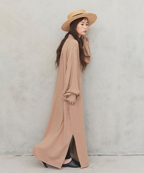 Libra Cue（リブラ キュー）の「Libra リラックスカフタンボリュームワンピース（ワンピース・レディース・ベージュ/ネイビー/ワイン・FREE）」の6枚目の写真