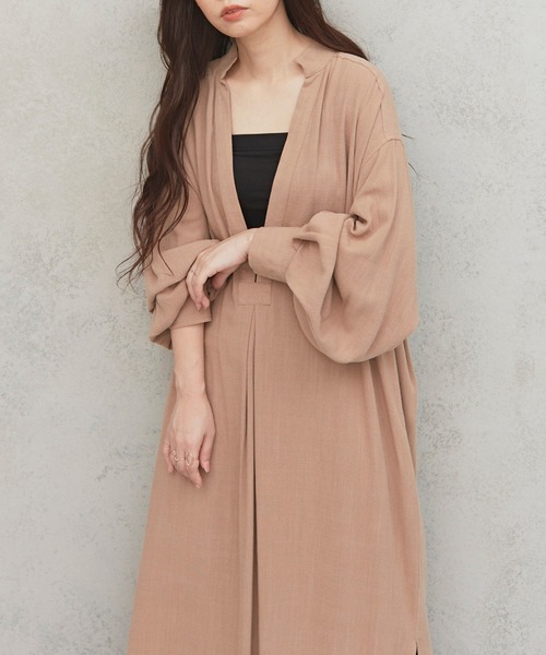 Libra Cue（リブラ キュー）の「Libra リラックスカフタンボリュームワンピース（ワンピース・レディース・ベージュ/ネイビー/ワイン・FREE）」の8枚目の写真