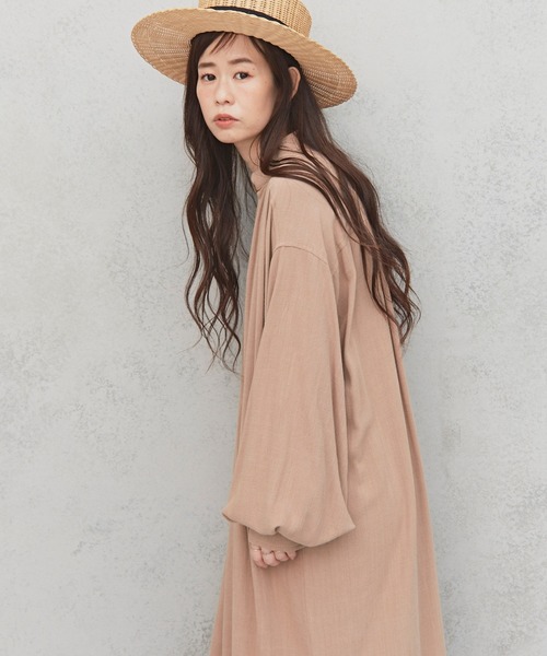 Libra Cue（リブラ キュー）の「Libra リラックスカフタンボリュームワンピース（ワンピース・レディース・ベージュ/ネイビー/ワイン・FREE）」の10枚目の写真