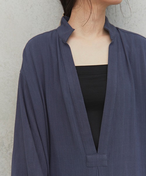 Libra Cue（リブラ キュー）の「Libra リラックスカフタンボリュームワンピース（ワンピース・レディース・ベージュ/ネイビー/ワイン・FREE）」の20枚目の写真