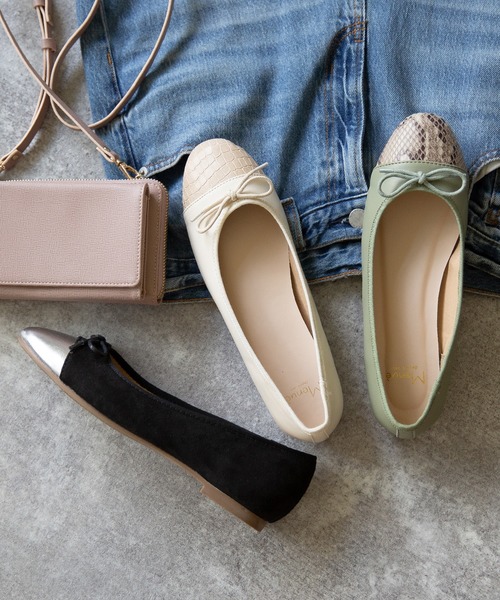 menue(メヌエ)の「バイカラー バレエシューズ(バレエシューズ・レディース・ホワイト系その他/ブラック系その他/グリーン系その他・22cm/22.5cm/23cm/23.5cm/24cm/24.5cm/25cm/25.5cm/26cm/21.5cm)」の10枚目の写真