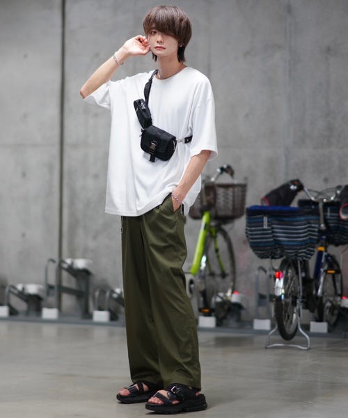 ADRER（アドラー）の「High fabric easy wide straight pants/ハイファブリックイージーワイドストレートパンツ（スラックス・メンズ・ブラック/カーキ/ナチュラル・SMALL/MEDIUM/LARGE/X-SMALL）」の18枚目の写真