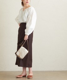 natural couture | エコレザーAラインスリットスカート(スカート)