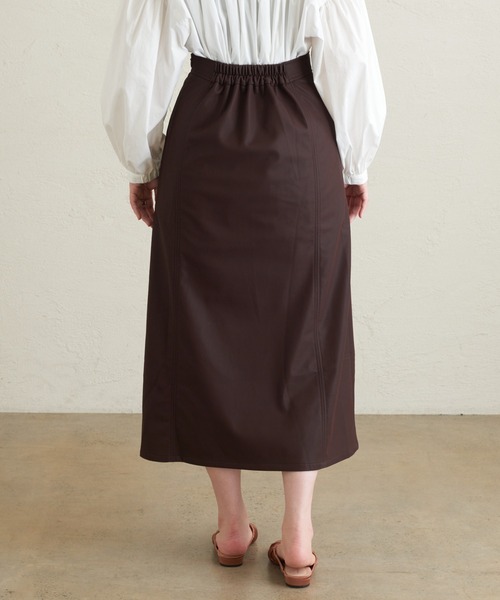 natural couture（ナチュラルクチュール）の「エコレザーAラインスリットスカート（スカート・レディース・アイボリー/ブラック/ブラウン・FREE）」の21枚目の写真