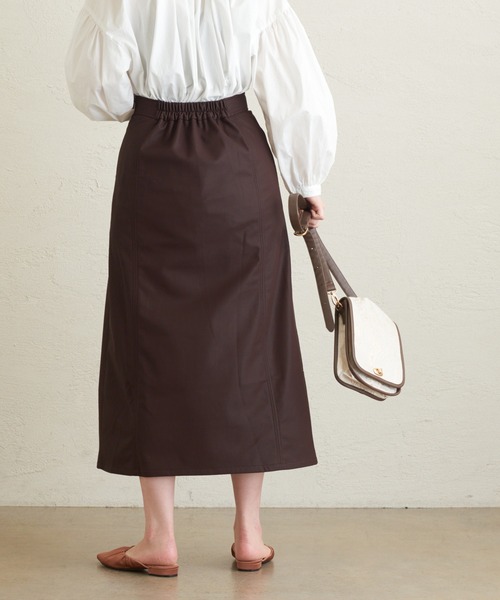 natural couture（ナチュラルクチュール）の「エコレザーAラインスリットスカート（スカート・レディース・アイボリー/ブラック/ブラウン・FREE）」の12枚目の写真