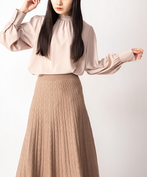 Mysa&Liina（ミーサリーナ）の「スタンドカラーブラウス（シャツ/ブラウス・レディース・ベージュ/ブラウン/オフホワイト・M）」の12枚目の写真