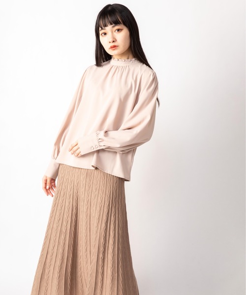 Mysa&Liina（ミーサリーナ）の「スタンドカラーブラウス（シャツ/ブラウス・レディース・ベージュ/ブラウン/オフホワイト・M）」の5枚目の写真