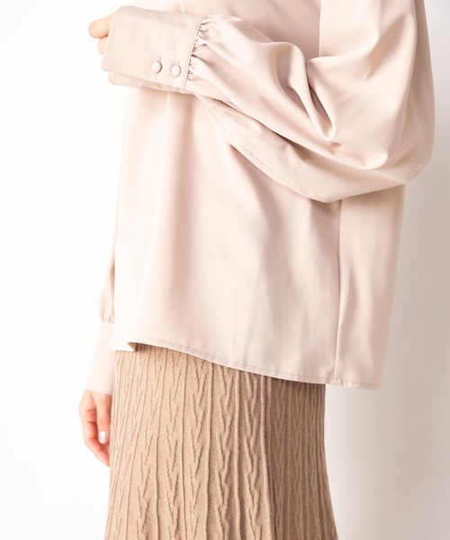 Mysa&Liina（ミーサリーナ）の「スタンドカラーブラウス（シャツ/ブラウス・レディース・ベージュ/ブラウン/オフホワイト・M）」の9枚目の写真