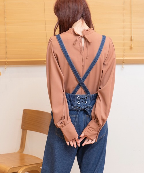 Mysa&Liina（ミーサリーナ）の「スタンドカラーブラウス（シャツ/ブラウス・レディース・ベージュ/ブラウン/オフホワイト・M）」の22枚目の写真