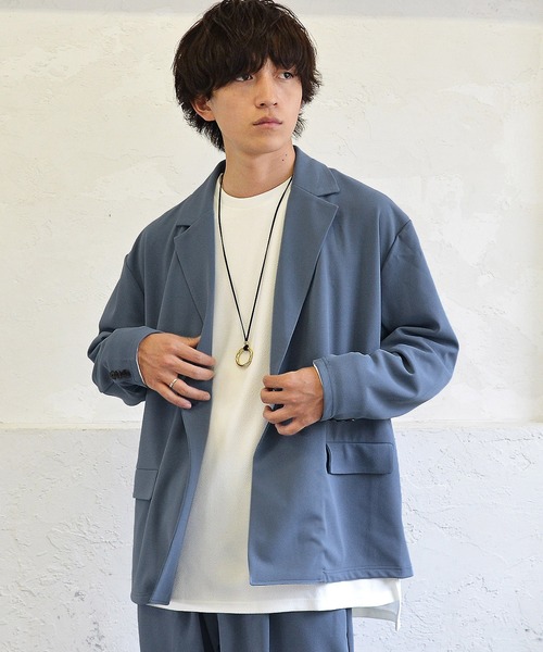 MinoriTY(マイノリティ)の「メンズ梨地ダブルビッグテーラードジャケット+テーパードイージーパンツ【2点セット】(セットアップ・メンズ・ブラック/ブルー/ベージュ系その他/ブラウン・L/M)」の15枚目の写真