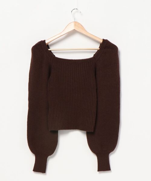 Cheek（チーク）の「パフショルダーリブニットプルオーバー（ニット/セーター・レディース・ブラウン/アイボリー/グレー・MEDIUM）」の15枚目の写真