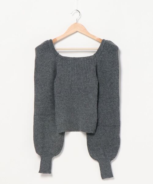 Cheek（チーク）の「パフショルダーリブニットプルオーバー（ニット/セーター・レディース・ブラウン/アイボリー/グレー・MEDIUM）」の20枚目の写真