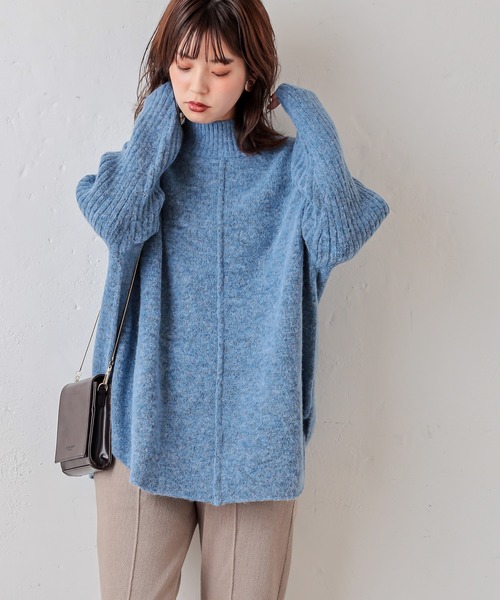 natural couture(ナチュラルクチュール)の「アウトシームラウンドヘムプルオーバー(ニット/セーター・レディース・ベージュ/グリーン/ブルー系その他/ライトベージュ・FREE)」の13枚目の写真