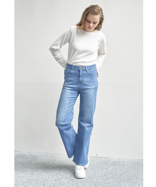 ALEXIA STAM(アリシアスタン)の「Wide Straight Jeans/ワイドストレートジーンズ(デニムパンツ・レディース・ライトブルー/ブルー・S/M/XS)」の6枚目の写真