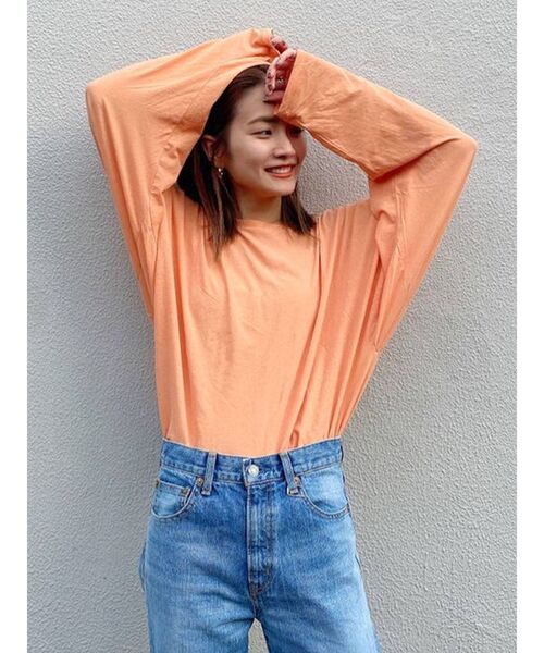 Ungrid（アングリッド）の「シアーロングスリーブTee（Tシャツ/カットソー・レディース・オフホワイト/オレンジ/ミント/パープル・FREE）」の7枚目の写真