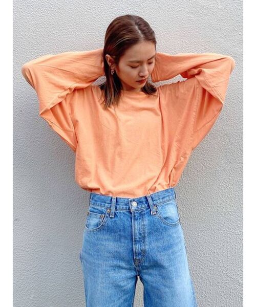 Ungrid（アングリッド）の「シアーロングスリーブTee（Tシャツ/カットソー・レディース・オフホワイト/オレンジ/ミント/パープル・FREE）」の8枚目の写真