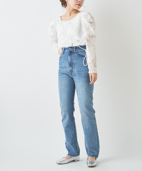 Chico（チコ）の「ストレートカラーデニム（デニムパンツ・レディース・ブラック/ライトベージュ/ブルー・SMALL/MEDIUM）」の9枚目の写真