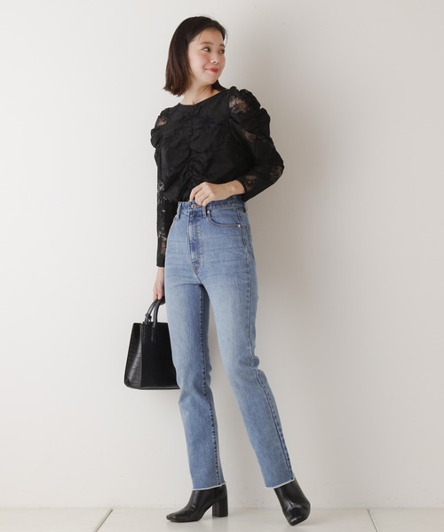 Chico（チコ）の「ストレートカラーデニム（デニムパンツ・レディース・ブラック/ライトベージュ/ブルー・SMALL/MEDIUM）」の7枚目の写真