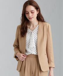 green label relaxing | [ 手洗い可/リネンライク ] ◆D ノーラペル ジャケット -JJPS ◇No08◇(ノーカラージャケット)