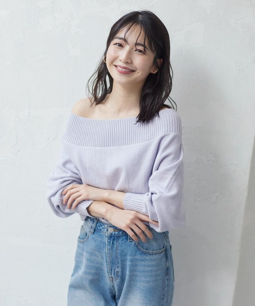 KOBE LETTUCE(コウベレタス)の「3wayドルマンニットトップス(ニット/セーター・レディース・ブラック/ベージュ系その他/グリーン系その他/パープル系その他・FREE)」の12枚目の写真