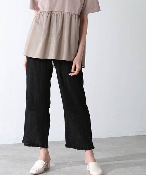 Honeys（ハニーズ）の「イージーストレートパンツ（その他パンツ・レディース・ピンク/ブラック/ブルー系その他/モカ/ミント/ベージュ/ブラウン/ダークブルー・L/M/S/LL）」の2枚目の写真