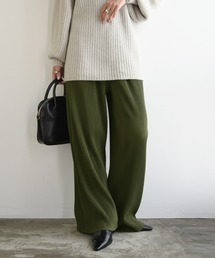 ダークグリーン プリーツカジュアルパンツ ダークグリーン プリーツカジュアルパンツ グリーン系 パンツ