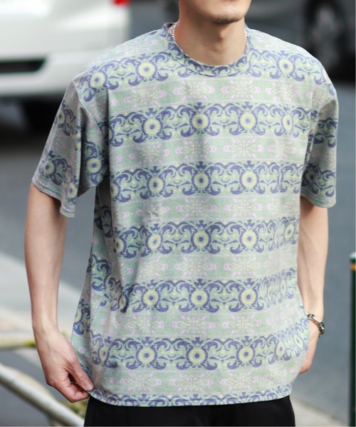 JOURNAL STANDARD relume（ジャーナルスタンダード　レリューム）の「パターンプリントS/STEE（Tシャツ/カットソー・メンズ・グリーン系その他/グリーン系その他2/グリーン・MEDIUM/LARGE）」の3枚目の写真