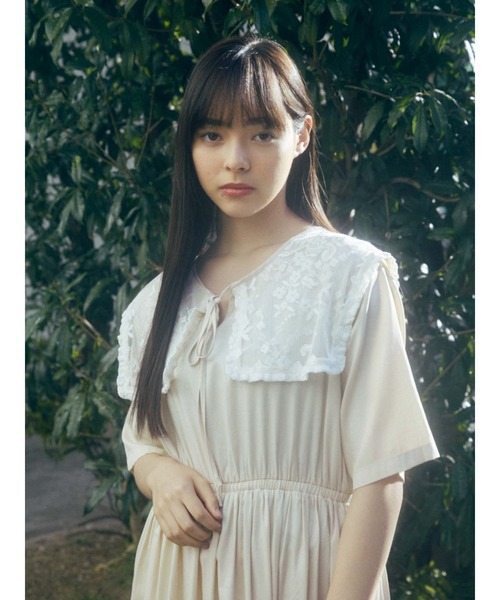 merry jenny(メリージェニー)の「lusterレースセーラーカラーワンピース(ワンピース・レディース・アイボリー/ブラック/ピンク/ブルー・FREE)」の9枚目の写真