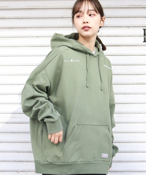 ROOPTOKYO（ループトウキョウ）の「ALL ONE/オールワン TWO ICON WIDE HOODIE ボスサイドショルダープリント パーカー（パーカー・メンズ・ブラック/ネイビー/オリーブ・S/L/XS/M）」の12枚目の写真