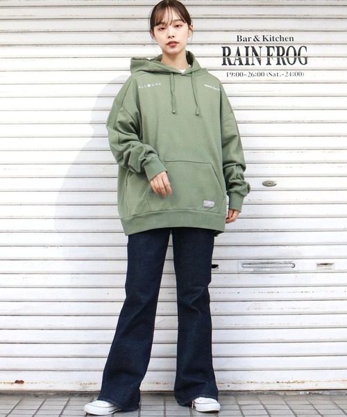 ROOPTOKYO（ループトウキョウ）の「ALL ONE/オールワン TWO ICON WIDE HOODIE ボスサイドショルダープリント パーカー（パーカー・メンズ・ブラック/ネイビー/オリーブ・S/L/XS/M）」の17枚目の写真