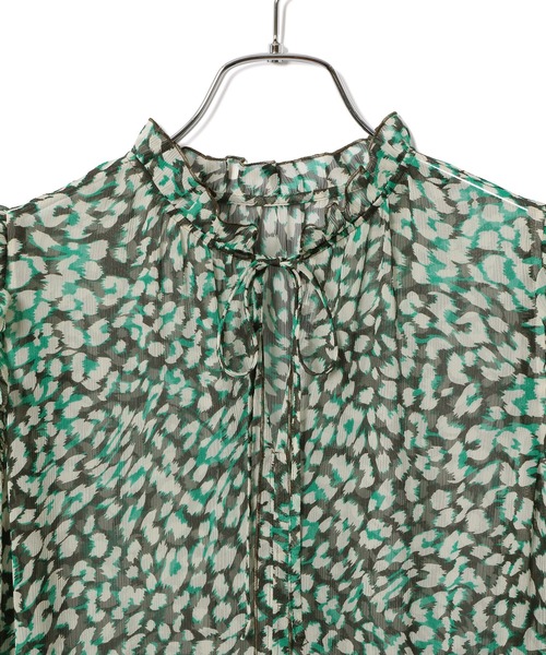 アダムエロペ ADAM ET ROPÉ 緑抽象柄ティアードロングワンピ/IENA