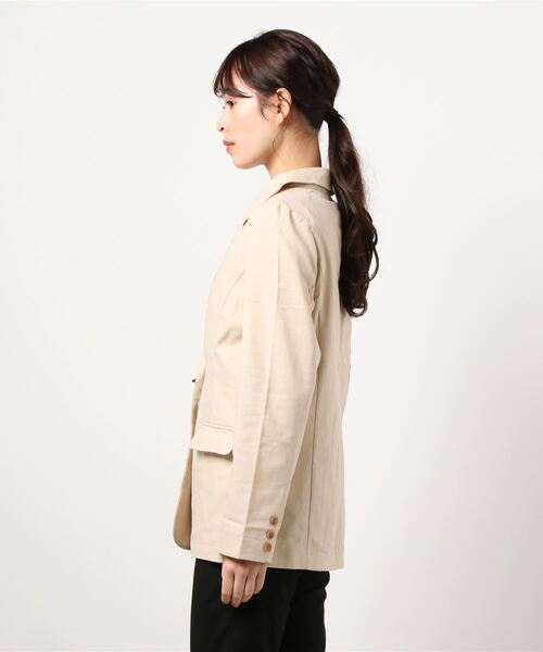 mimi toujours（ミミトゥジュール）の「ジャケット テーラード omom×mimi toujours（テーラードジャケット・レディース・ライトベージュ/ライトグリーン・M）」の9枚目の写真