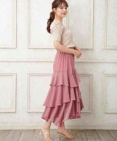 Allamanda（アラマンダ）の「スクエア／ネックパワショルニット（ニット/セーター・レディース・ブラック/サックスブルー/アイボリー/ベージュ/ブラウン・M）」の17枚目の写真