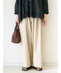 Samansa Mos2 | 綿麻ストレートパンツ(その他パンツ)