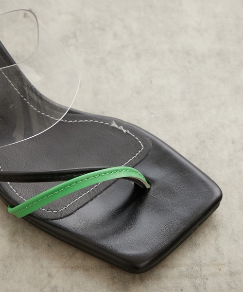 Lui's（ルイス）の「バイカラークリアー丸ヒールサンダル（サンダル・レディース・グリーン/キャメル・24.5/23.5）」の8枚目の写真