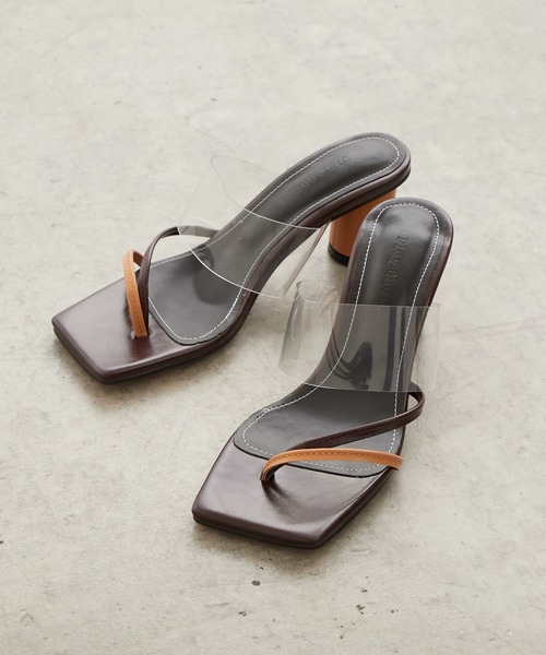 Lui's（ルイス）の「バイカラークリアー丸ヒールサンダル（サンダル・レディース・グリーン/キャメル・24.5/23.5）」の12枚目の写真