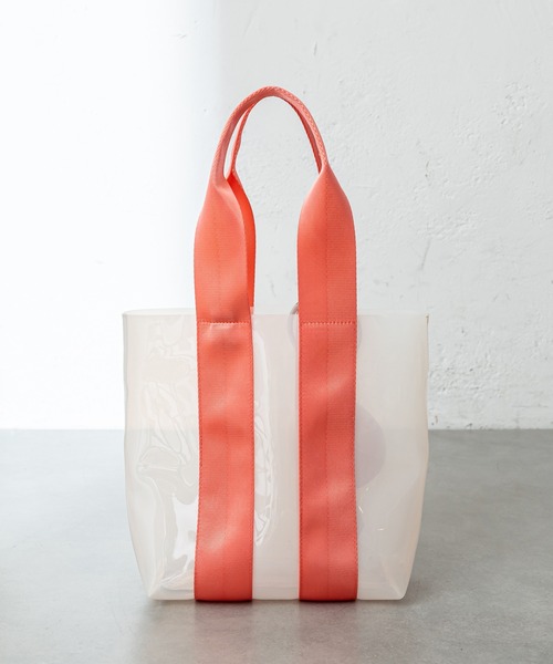 mystic（ミスティック）の「ポーチ付きクリアトートバッグ（ショルダーバッグ・レディース・ブラウン/オレンジ・ONE SIZE）」の11枚目の写真