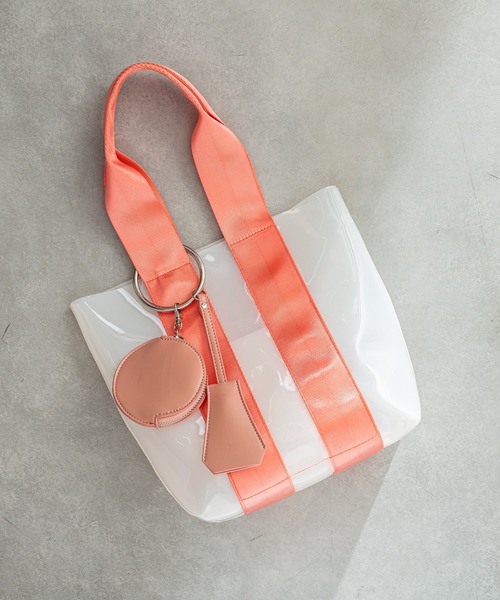 mystic（ミスティック）の「ポーチ付きクリアトートバッグ（ショルダーバッグ・レディース・ブラウン/オレンジ・ONE SIZE）」の15枚目の写真