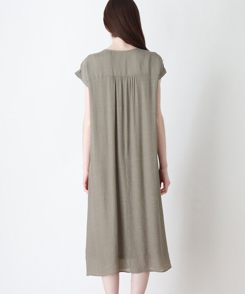 DRESKIP（ドレスキップ）の「◆開襟スラブワンピース（ワンピース・レディース・カーキ/ライトベージュ/ネイビー・02/03/04）」の5枚目の写真
