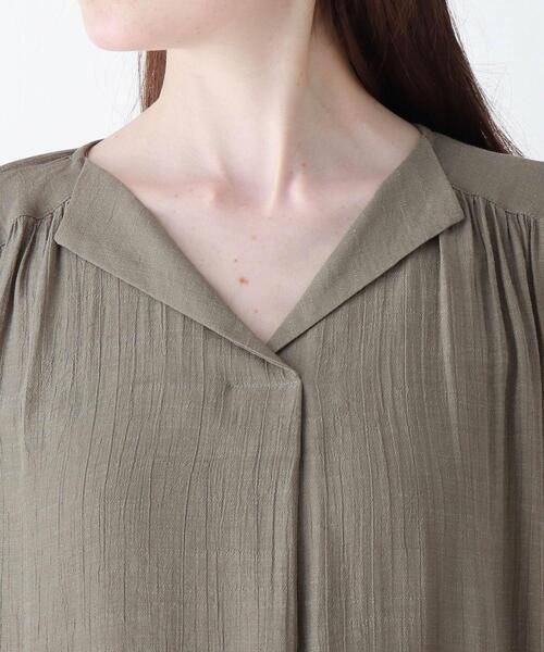 DRESKIP（ドレスキップ）の「◆開襟スラブワンピース（ワンピース・レディース・カーキ/ライトベージュ/ネイビー・02/03/04）」の9枚目の写真