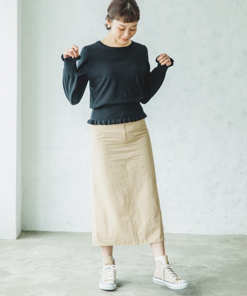 pairmanon（ペアマノン）の「【ママサイズ】 パフスリーブ長袖 ニットプルオーバー（ニット/セーター・レディース・ブラック/ミント/アイボリー/モカ・FREE）」の12枚目の写真