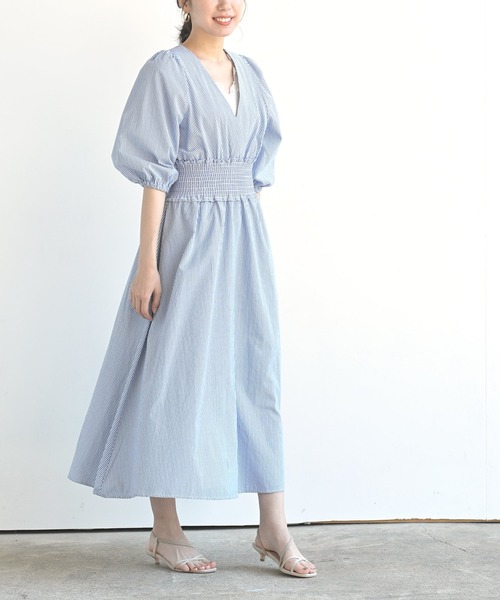 Rps アールピーエス のファッション ワンピース ストライプカシュクールワンピース ワンピース