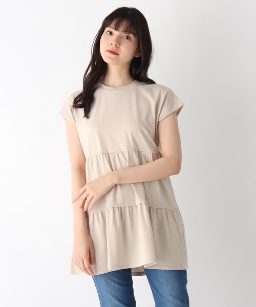 DRESKIP(ドレスキップ)の「◆ひんやりティア-ドチュニック(チュニック・レディース・オフホワイト/ブラック/カーキ/ライトベージュ・02/03/04)」の3枚目の写真