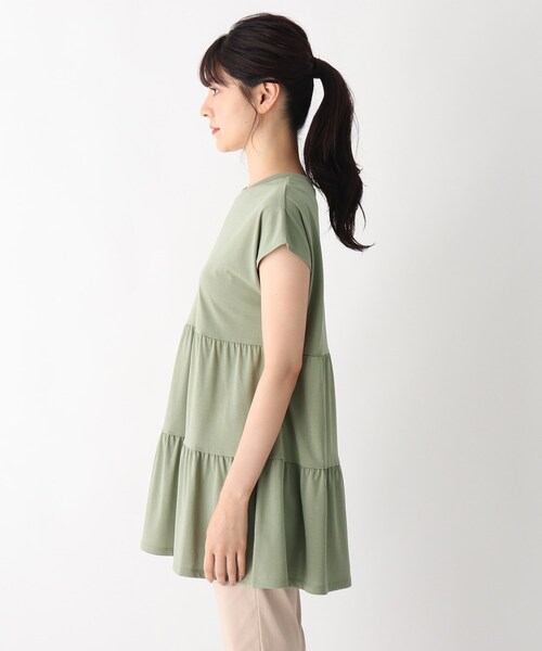 DRESKIP(ドレスキップ)の「◆ひんやりティア-ドチュニック(チュニック・レディース・オフホワイト/ブラック/カーキ/ライトベージュ・02/03/04)」の7枚目の写真