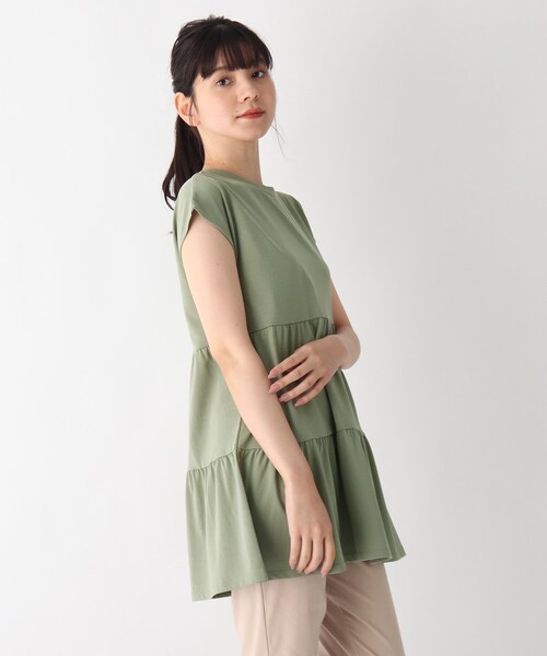 DRESKIP(ドレスキップ)の「◆ひんやりティア-ドチュニック(チュニック・レディース・オフホワイト/ブラック/カーキ/ライトベージュ・02/03/04)」の13枚目の写真