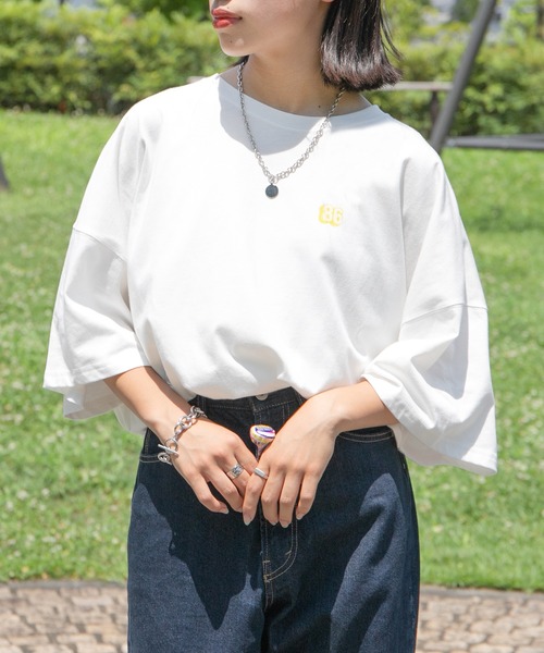 PairPair(ペアペア)の「バックプリントTシャツ(ユニセックス)(Tシャツ/カットソー・レディース・ネイビー/オフホワイト/スミクロ・FREE)」の17枚目の写真