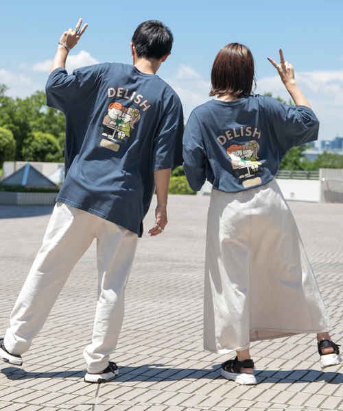 PairPair(ペアペア)の「バックプリントTシャツ(ユニセックス)(Tシャツ/カットソー・レディース・ネイビー/オフホワイト/スミクロ・FREE)」の6枚目の写真